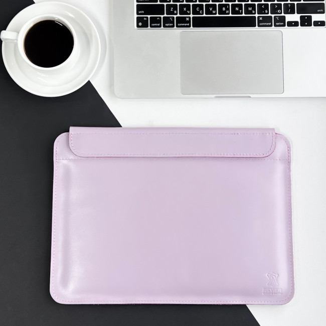 Шкіряний чохол на магнітах для MacBook (кайзер) Бузьковий