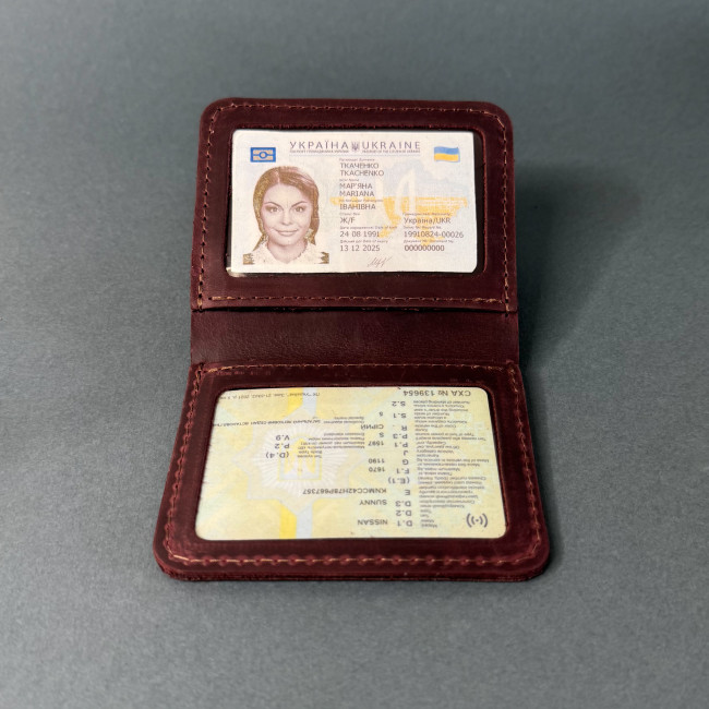 Автопортмоне на 4 вік без заст (крейзі) Марсала Автопортмоне на 4 вік без заст (крейзі) Марсала