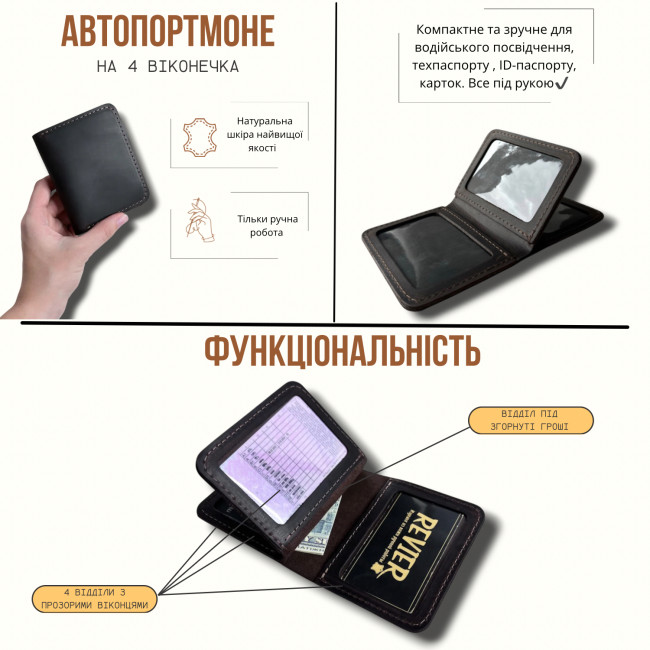Автопортмоне на 4 вік без заст (кайзер) Зелений Автопортмоне на 4 вік без заст (кайзер) Зелений