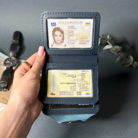 Автопортмоне на 4 вік із заст (кайзер) Синій Автопортмоне на 4 вік із заст (кайзер) Синій