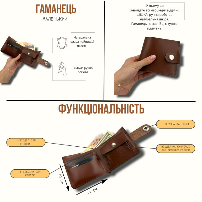 Маленький гаманець з 1 відділом для грошей (кайзер) синій