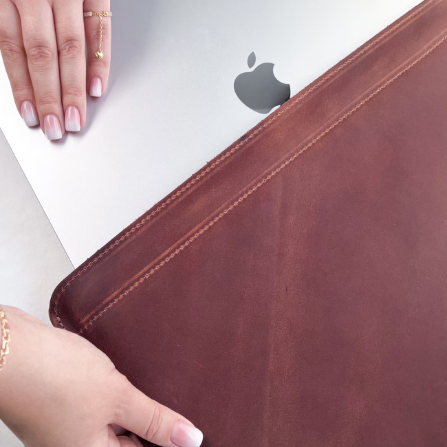 Шкіряний чохол стандарт для MacBook (крейзи) Коньячний Шкіряний чохол стандарт для MacBook (крейзи) Коньячний