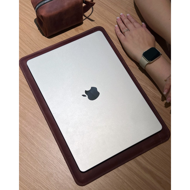 Шкіряний чохол стандарт для MacBook (крейзи) Коньячний Шкіряний чохол стандарт для MacBook (крейзи) Коньячний