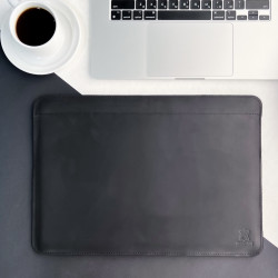 Шкіряний чохол стандарт для MacBook (крейзи) Чорний