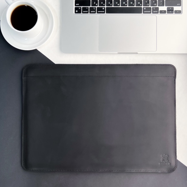 Шкіряний чохол стандарт для MacBook (крейзи) Чорний