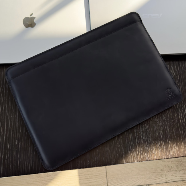 Шкіряний чохол стандарт для MacBook (крейзи) Чорний Шкіряний чохол стандарт для MacBook (крейзи) Чорний