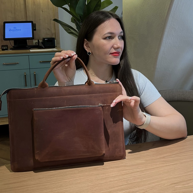 Шкіряна сумка для MacBook (крейзи) Коньячний Шкіряна сумка для MacBook (крейзи) Коньячний
