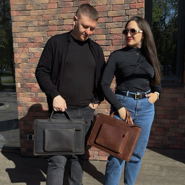 Шкіряна сумка для MacBook (крейзи) Коньячний Шкіряна сумка для MacBook (крейзи) Коньячний
