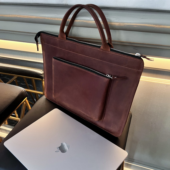 Шкіряна сумка для MacBook (крейзи) Коньячний Шкіряна сумка для MacBook (крейзи) Коньячний