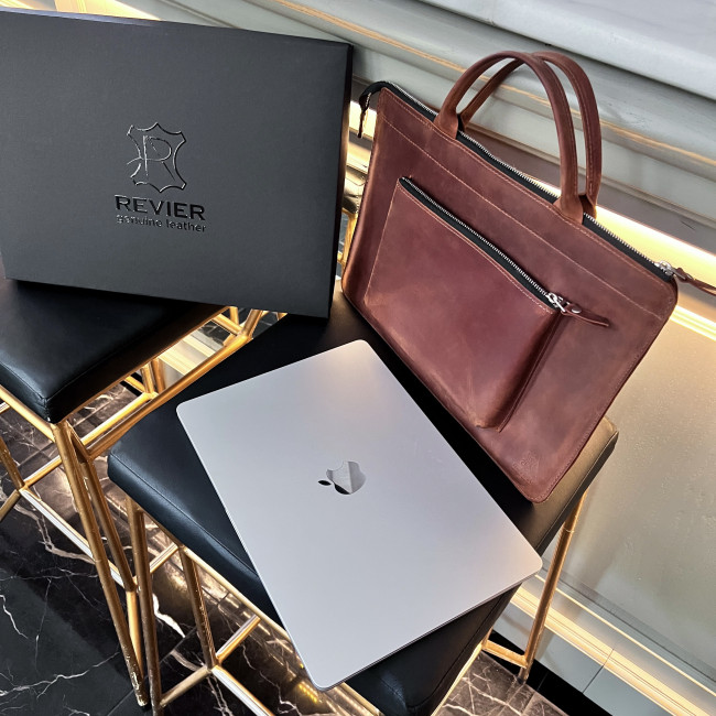 Шкіряна сумка для MacBook (крейзи) Коньячний Шкіряна сумка для MacBook (крейзи) Коньячний