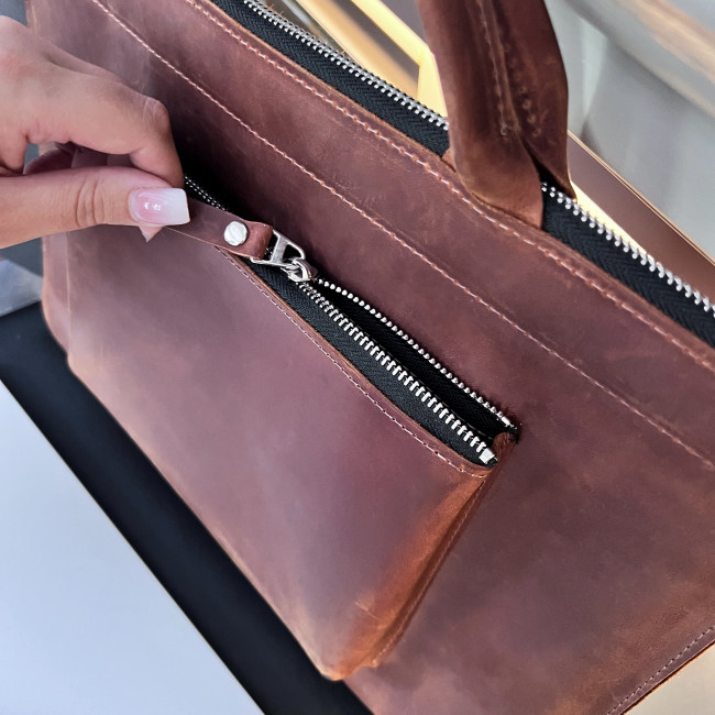 Шкіряна сумка для MacBook (крейзи) Коньячний Шкіряна сумка для MacBook (крейзи) Коньячний