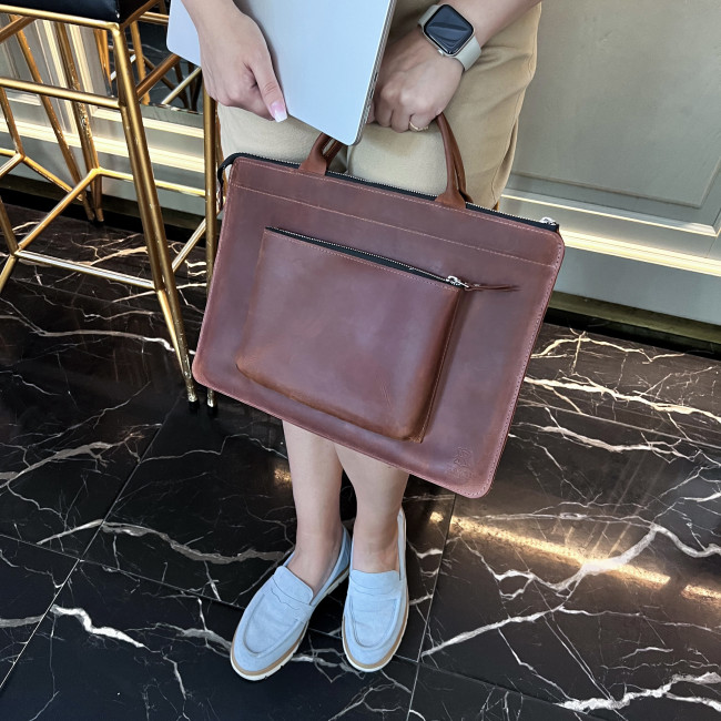 Шкіряна сумка для MacBook (крейзи) Коньячний Шкіряна сумка для MacBook (крейзи) Коньячний