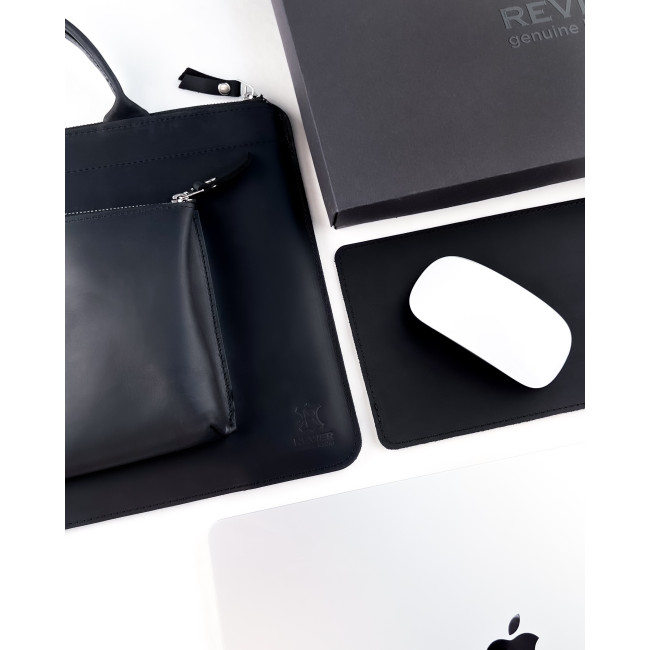 Шкіряна сумка для MacBook (крейзи) Чорний Шкіряна сумка для MacBook (крейзи) Чорний