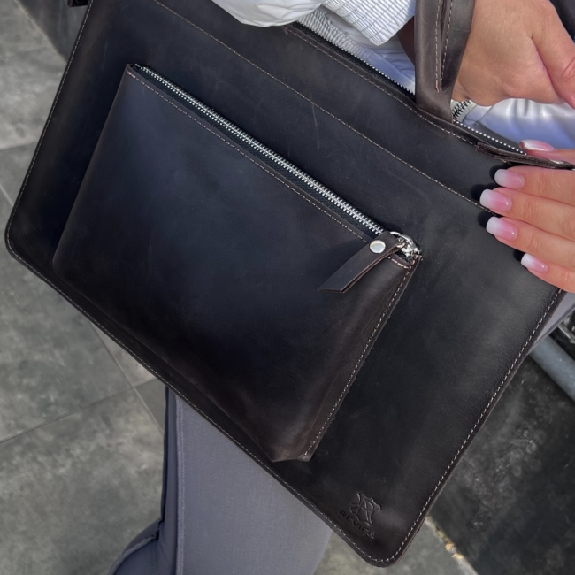 Шкіряна сумка для MacBook (крейзи) Шоколад Шкіряна сумка для MacBook (крейзи) Шоколад