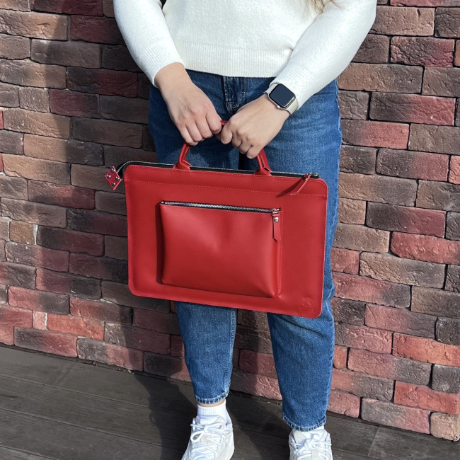 Шкіряна сумка для MacBook (кайзер) Червоний Шкіряна сумка для MacBook (кайзер) Червоний
