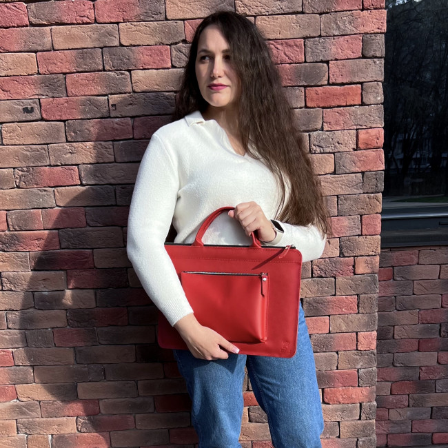 Шкіряна сумка для MacBook (кайзер) Червоний Шкіряна сумка для MacBook (кайзер) Червоний