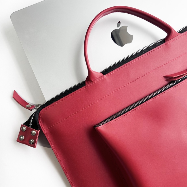 Шкіряна сумка для MacBook (кайзер) Червоний Шкіряна сумка для MacBook (кайзер) Червоний