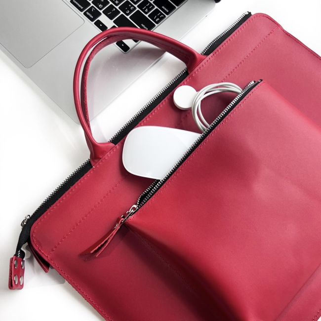 Шкіряна сумка для MacBook (кайзер) Червоний Шкіряна сумка для MacBook (кайзер) Червоний