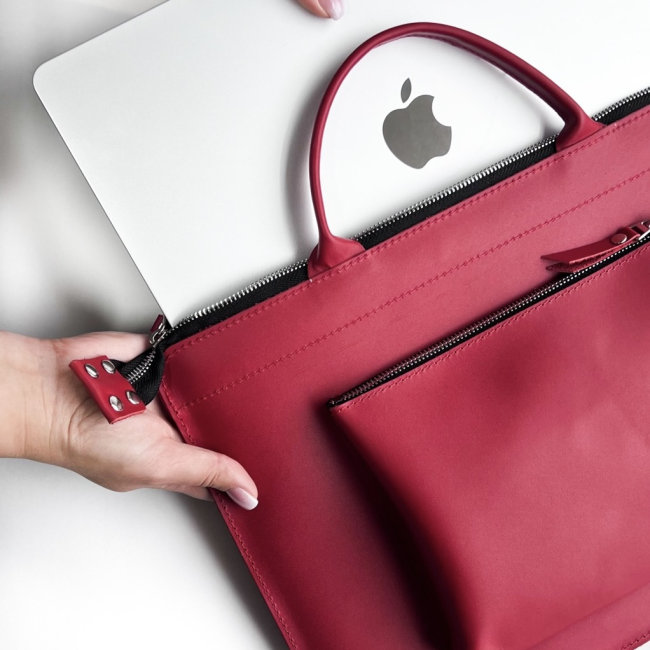 Шкіряна сумка для MacBook (кайзер) Червоний Шкіряна сумка для MacBook (кайзер) Червоний