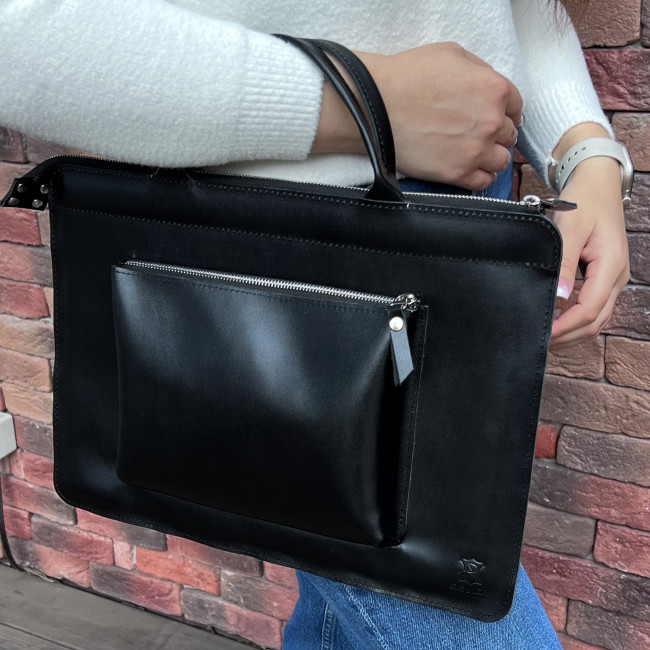 Шкіряна сумка для MacBook (кайзер) Чорний Шкіряна сумка для MacBook (кайзер) Чорний