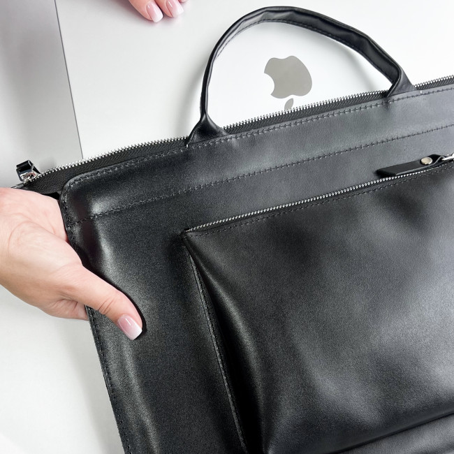 Шкіряна сумка для MacBook (кайзер) Чорний Шкіряна сумка для MacBook (кайзер) Чорний