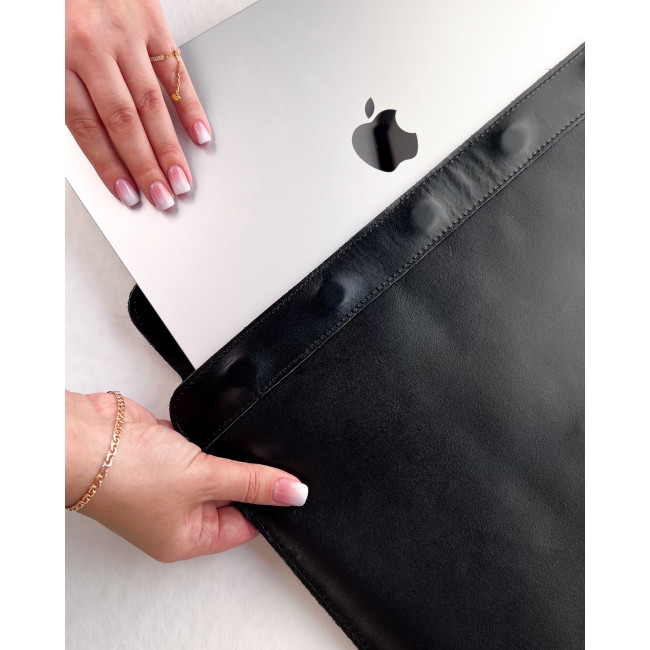 Шкіряний чохол на магнітах для MacBook (кайзер) Чорний Шкіряний чохол на магнітах для MacBook (кайзер) Чорний