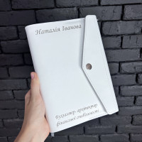 Шкіряний блокнот ручної роботи А5 (трикутник) (кайзер) Білий Шкіряний блокнот ручної роботи А5 (трикутник) (кайзер) Білий