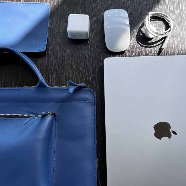 Шкіряна сумка для MacBook (кайзер) Амплуа-блу Шкіряна сумка для MacBook (кайзер) Амплуа-блу