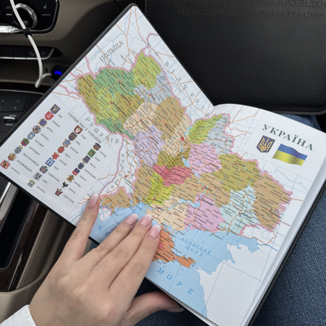 Набір блокнот та тверда папка чорний (ЕКО-шкіра)