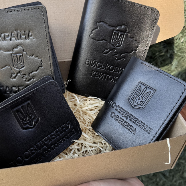 Набір УБД, офіцера, паспорт, військовий (Кайзер) чорний Набір УБД, офіцера, паспорт, військовий (Кайзер) чорний
