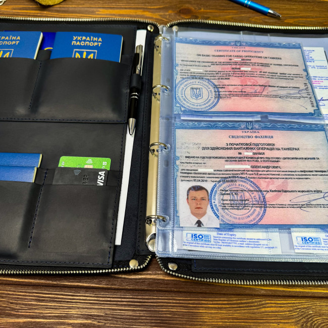 Папка моряка на змійці (крейзі) Синя Папка моряка на змійці (крейзі) Синя
