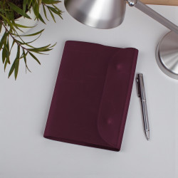 Шкіряний блокнот ручної роботи А5 (на магнітах) (крейзі) Марсала