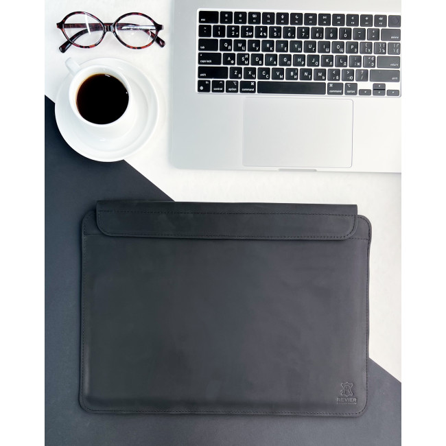 Шкіряний чохол на магнітах для MacBook (крейзи) Чорний Шкіряний чохол на магнітах для MacBook (крейзи) Чорний