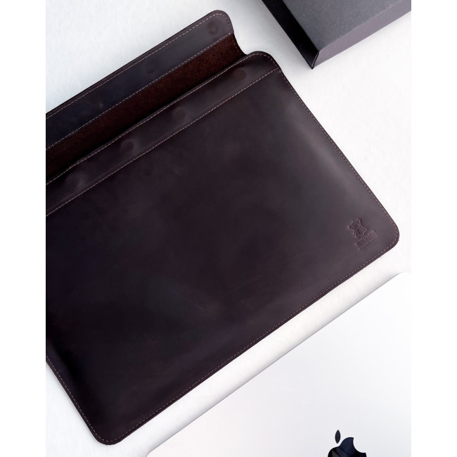 Шкіряний чохол на магнітах для MacBook (крейзи) Шоколад Шкіряний чохол на магнітах для MacBook (крейзи) Шоколад