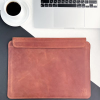 Шкіряний чохол на магниітах для MacBook (крейзи) Коньячний Шкіряний чохол на магниітах для MacBook (крейзи) Коньячний